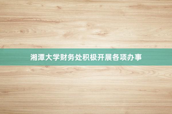 湘潭大学财务处积极开展各项办事