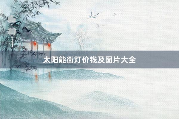 太阳能街灯价钱及图片大全